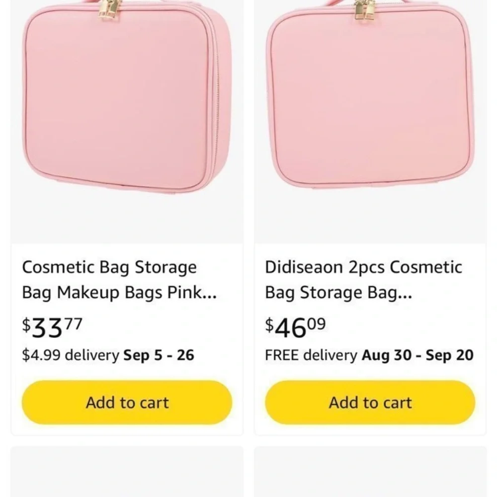 Pink Makeup Bag with Mirror